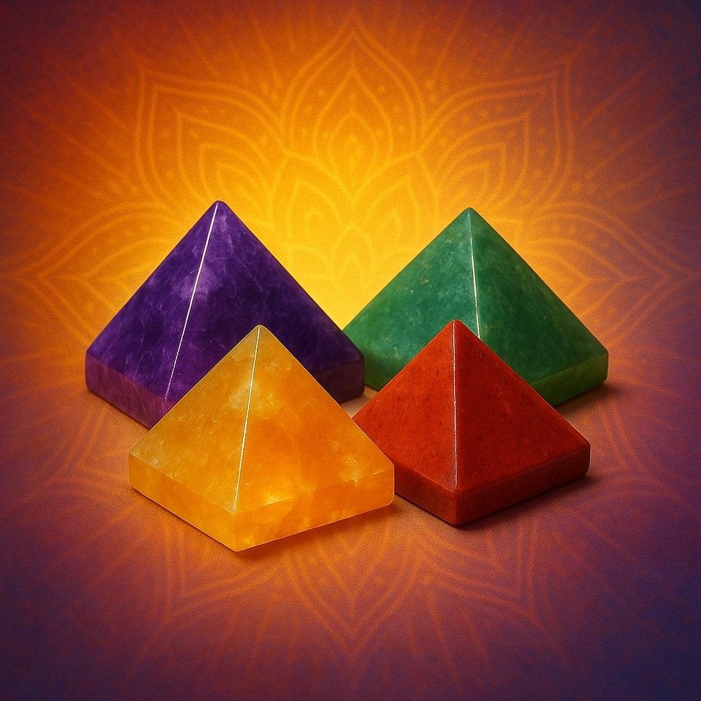 Natural crystal pyramids 
